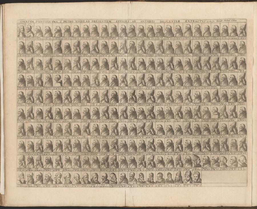 Omnium pontificuma S. Petro usque ad presentem effigies ab antiquis diligenter extractus