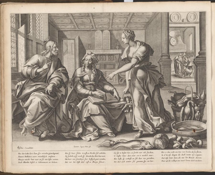 Christus in het huis van Martha en Maria