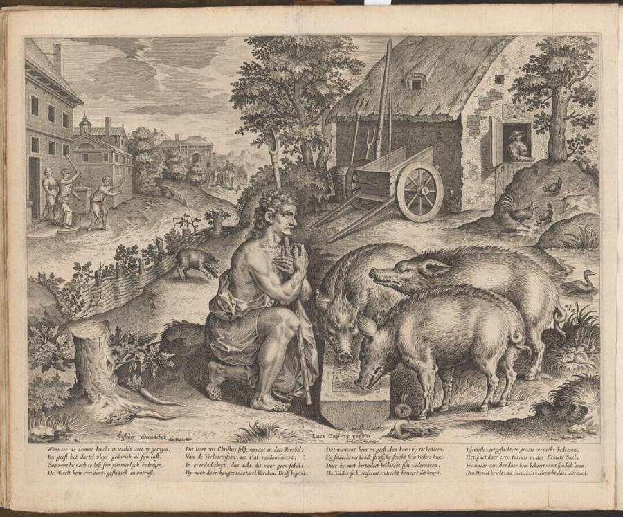 The Prodigal Son Feeding the Swine