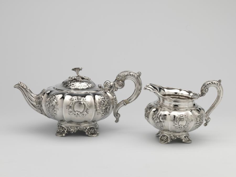 teapot with milk pitcher