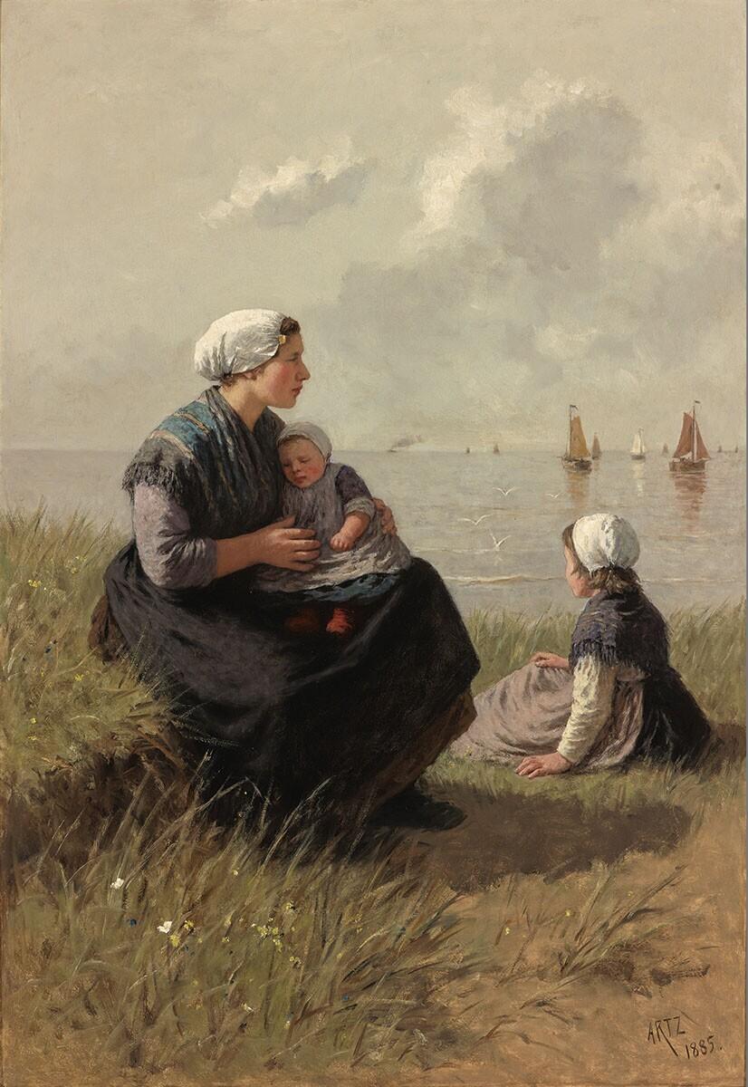 Fisherman's Wife with Children on a Dune