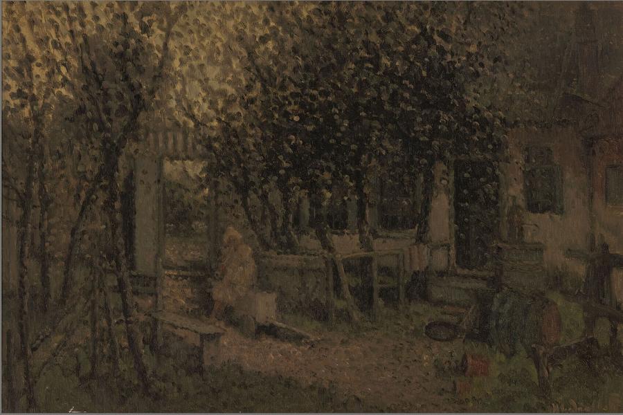 Meisje voor boerderij