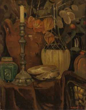 stilleven-met-kandelaar-en-kaars