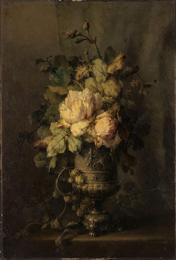 Silver Vase of Flowers