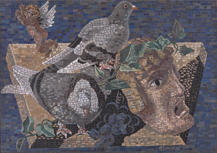 Still Life with Doves and a Mask