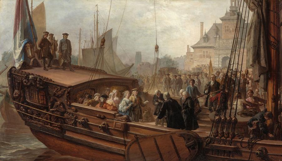 The Welcome by the Mayors of Rotterdam of William IV, Prince of Orange and his Consort Anna of Great Britain in 1734