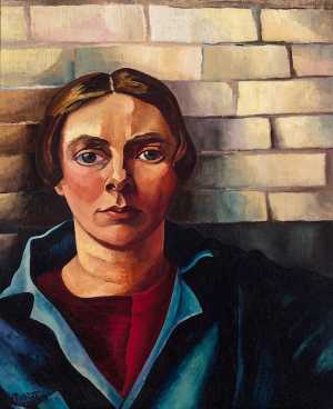 self-portrait-against-a-wall