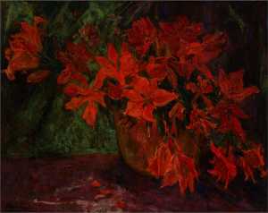 lilies-in-a-red-copper-kettle