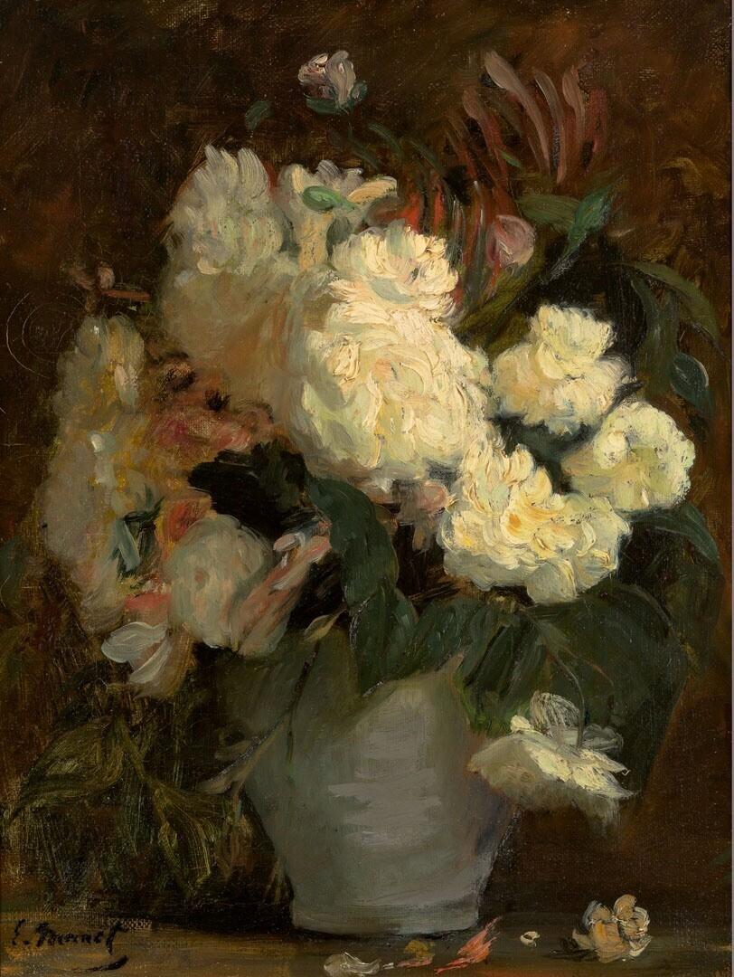 Still Life with White Peonies and Other Flowers