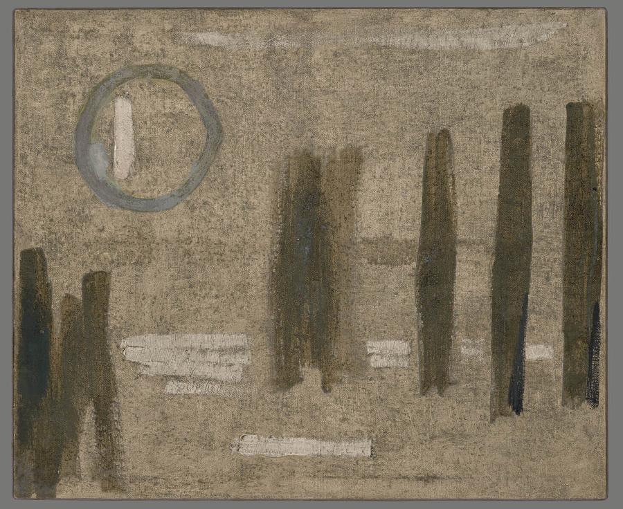 1959 No. 5 (Composition with Circle and Verticals)