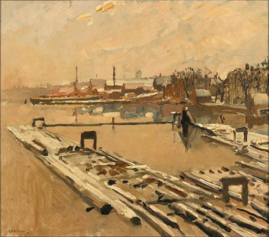 Timber-Rafts in the Snow near Zandhoek