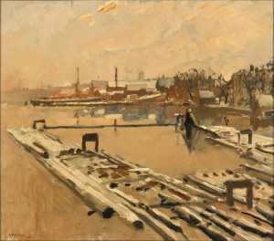 timber-rafts-in-the-snow-near-zandhoek