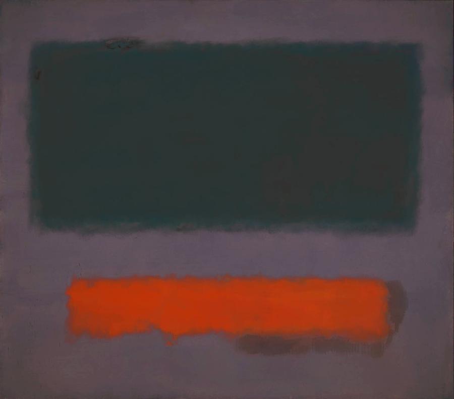 Grey, Orange on Maroon, No. 8