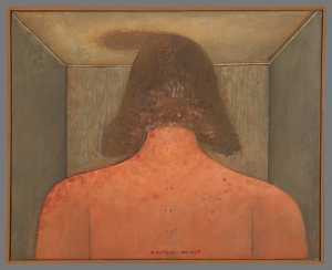 Woman in small space