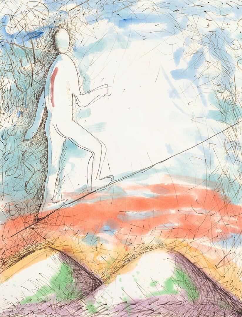 Man on a Tightrope at 2453128 and 2531117 (Man op een strakke koord op 2453128 en 2531117)