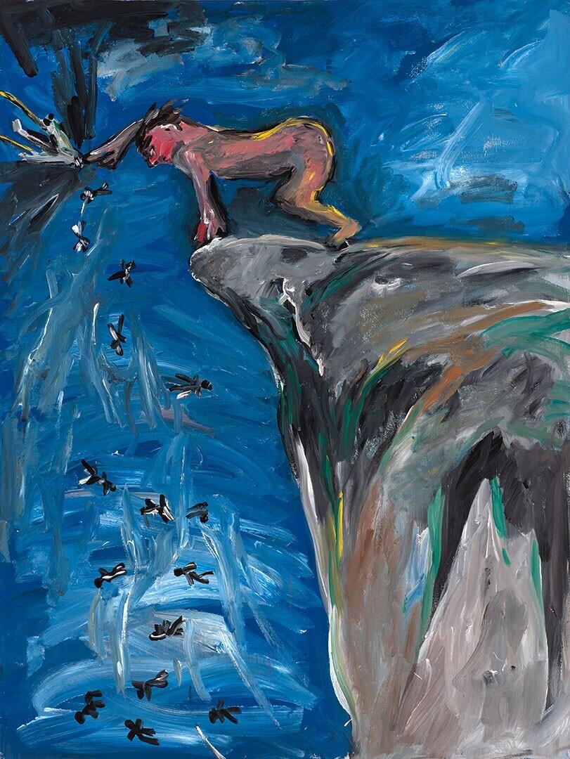 Ohne Titel (Riese mit Flugzeug)