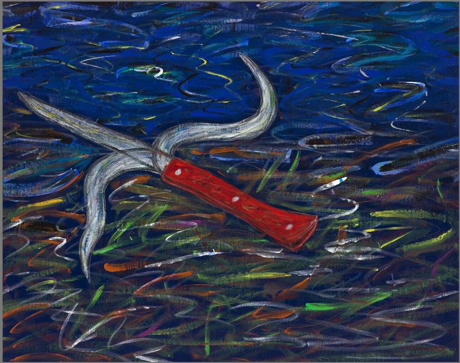 De dolk van het zo aanvallige blauw