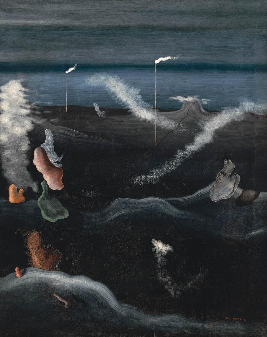 Paysage avec nuages roses (Landschap met roze wolken)