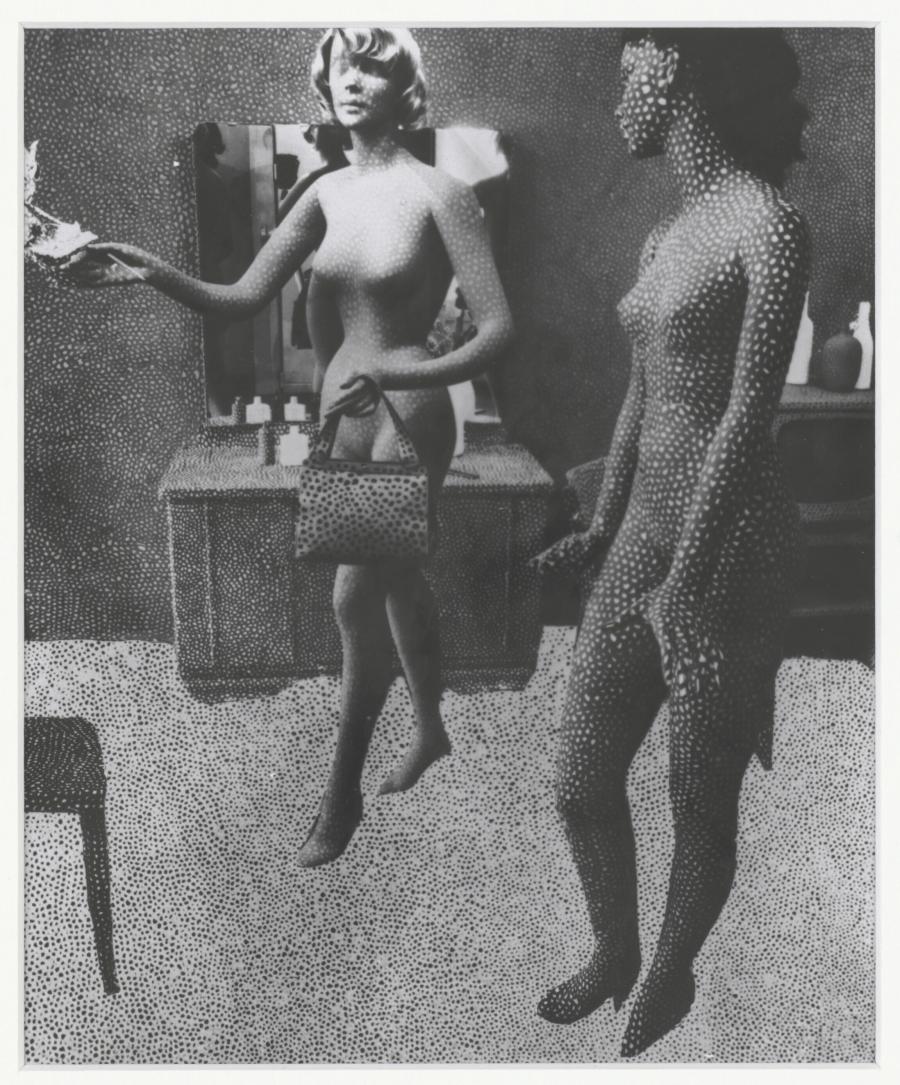 Photograph of collage (circa 1966) by Yayoi Kusama