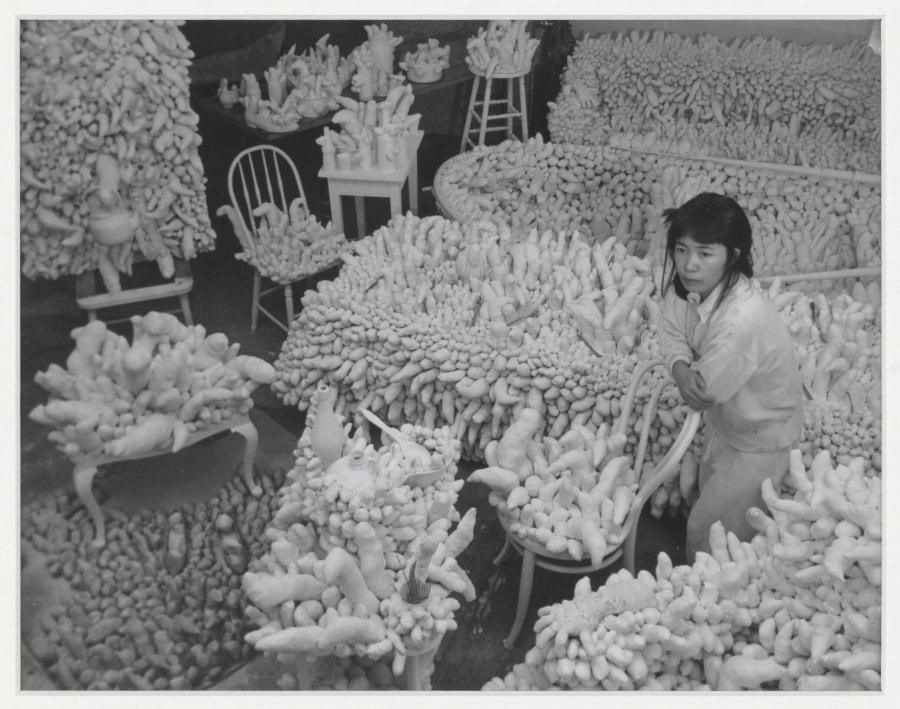 Photograph of Yayoi Kusama's 'Compulsion Furniture (Accumulation)' (circa 1964)