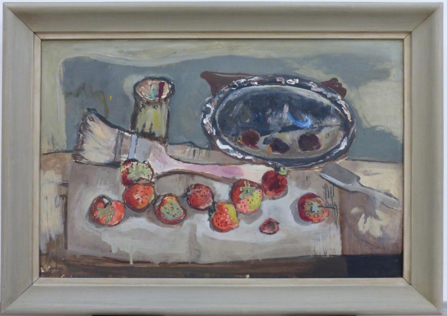 Still-life with Brush and Strawberries (Stilleven met kwast en aardbeien)