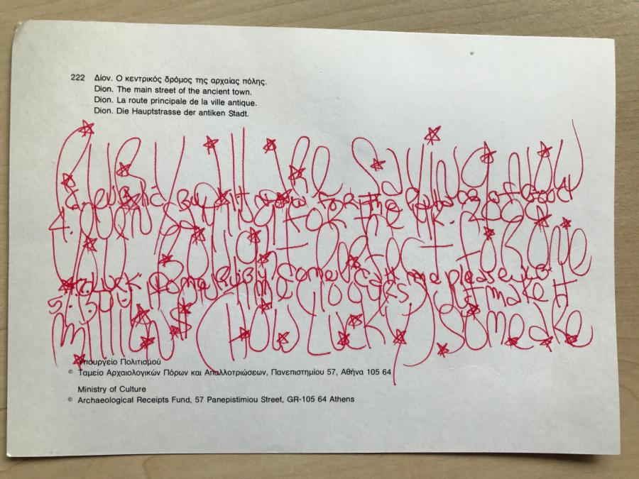 Postcard to Rudi Fuchs