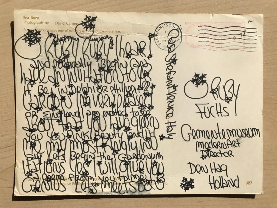 Ansichtkaart aan Rudi Fuchs