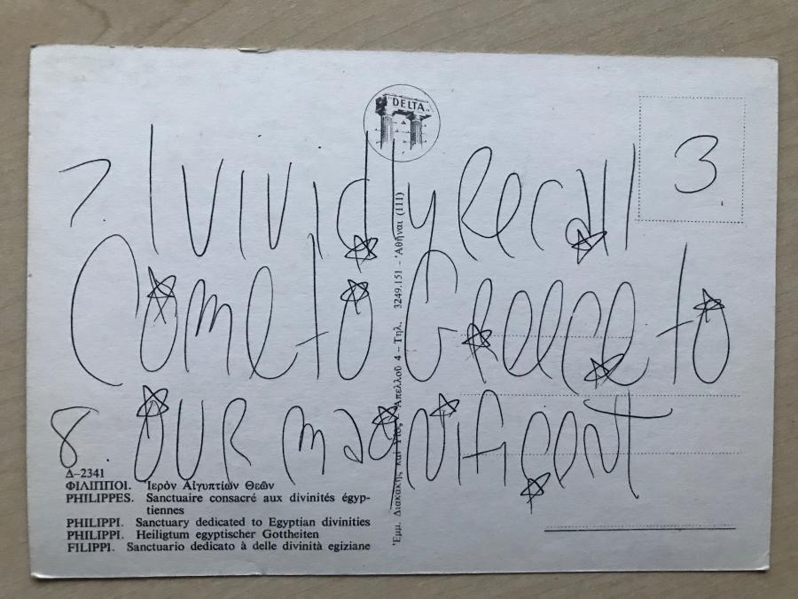 Postcard to Rudi Fuchs