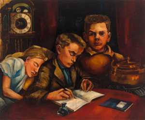 Homework (portait of my children)
