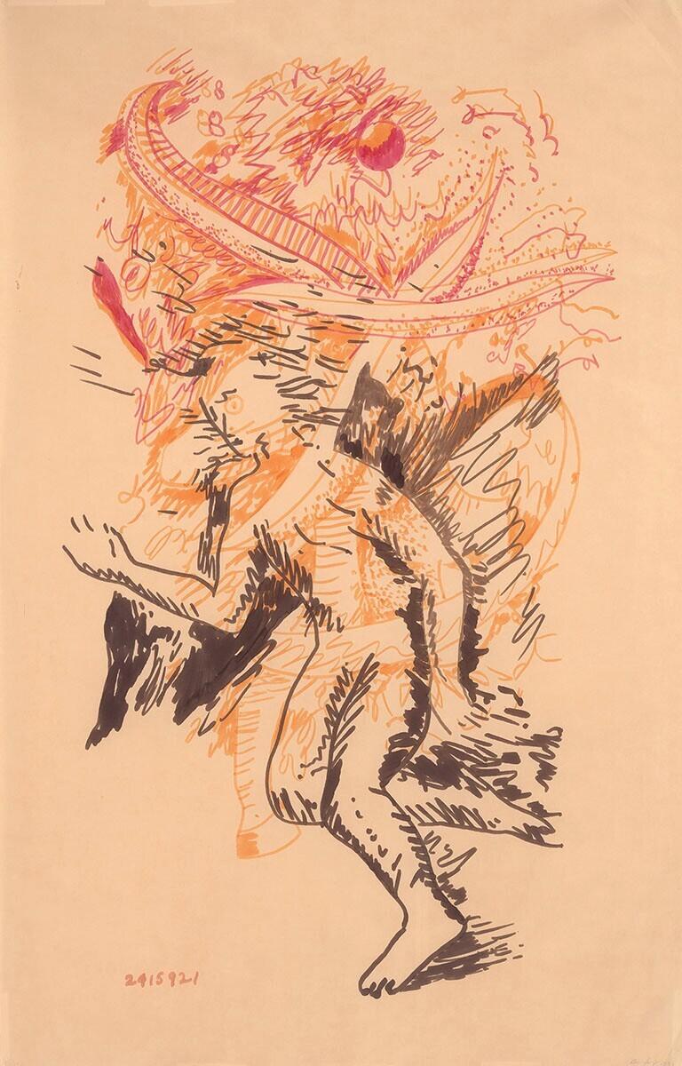 Running man with animal head at 2415921