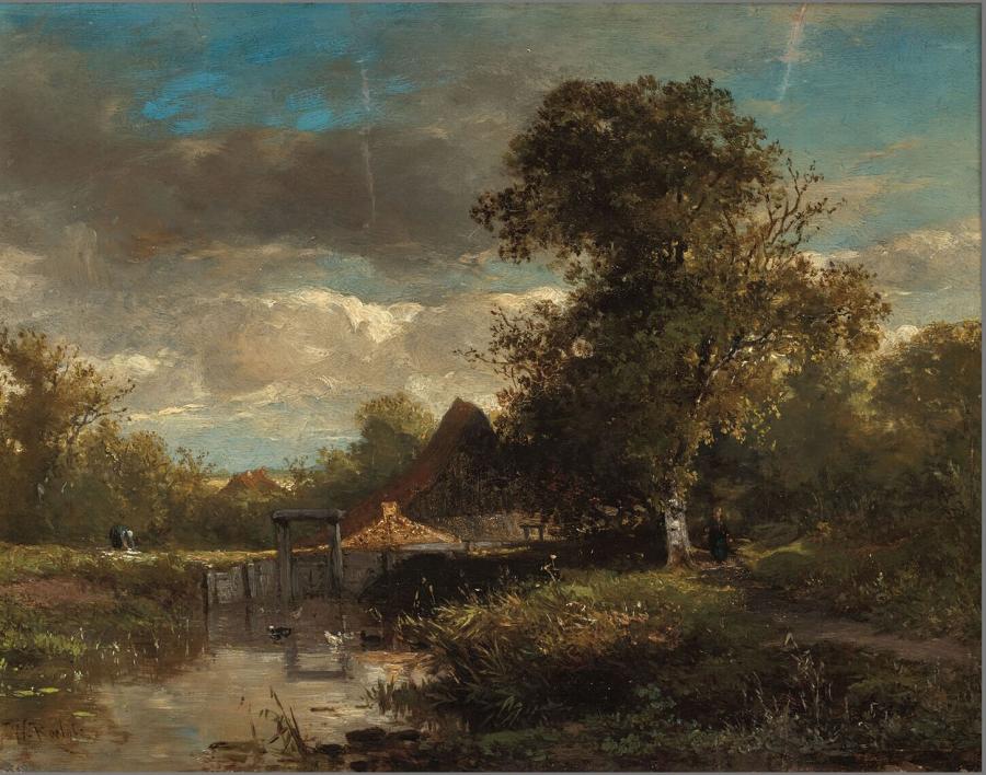 Landscape with trees and water