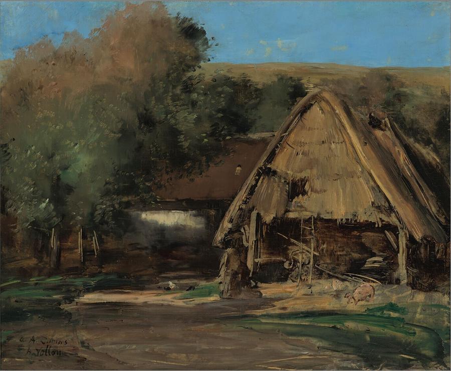 A Barn in a Landscape With Trees