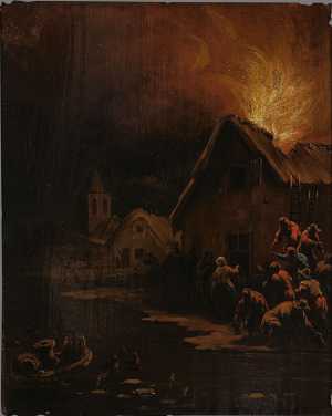 nachtelijke-brand-in-een-dorp