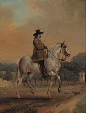 portrait-of-a-man-on-a-grey-horse