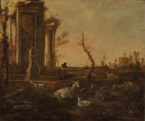 ruin-with-shepherd-and-goats