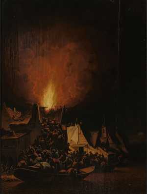 nocturnal-fire-in-a-village