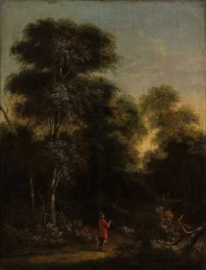 bos-met-jager-en-honden