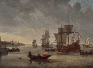 schepen-op-de-maas-voor-rotterdam