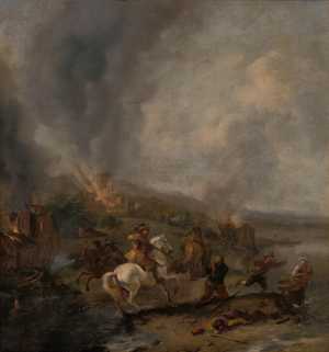 soldaten-plunderen-een-dorp