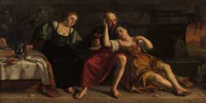 lot-drinkend-met-zijn-beide-dochters