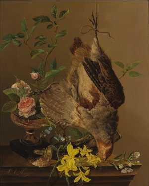 still-life-with-partridge-and-flowers