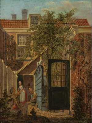 court-yard-with-a-woman-and-a-child