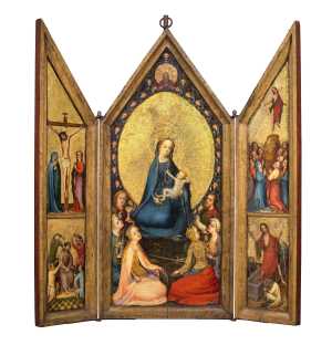 Drieluik met Madonna te midden van heiligen