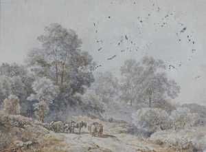 paardenkar-en-ossenwagen-op-een-bosweg-mogelijk-in-de-omgeving-van-beek-bij-nijmegen-in-de-provincie-gelderland