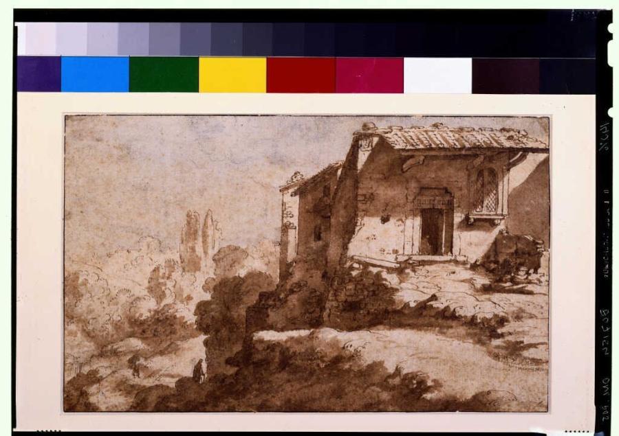 Italian Landscape with a House on a Hill