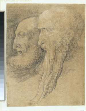 the-head-of-two-bearded-men-in-profile-towards-the-left