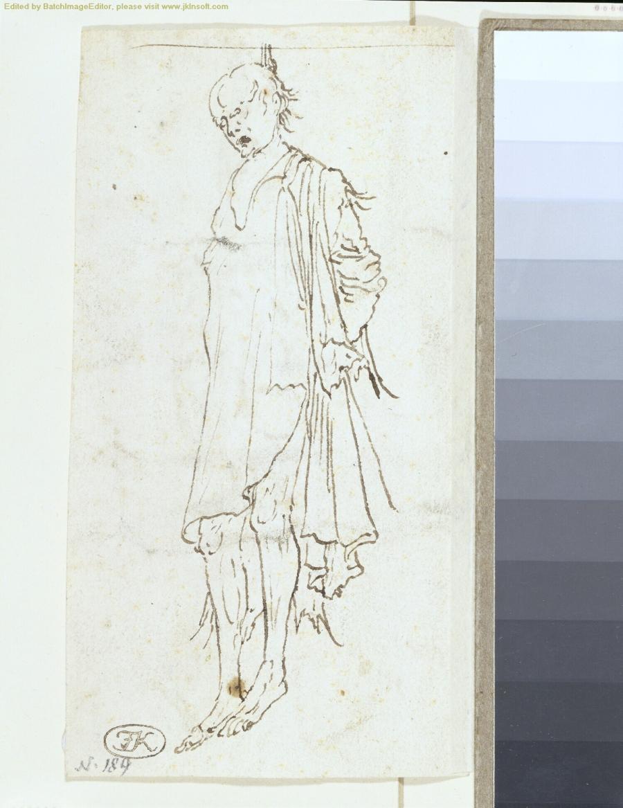 Studie van een opgehangen man (recto en verso)