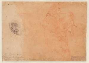 hoofd-van-een-bebaarde-man-en-draperiestudie-van-een-zittende-figuur-tot-aan-het-middel