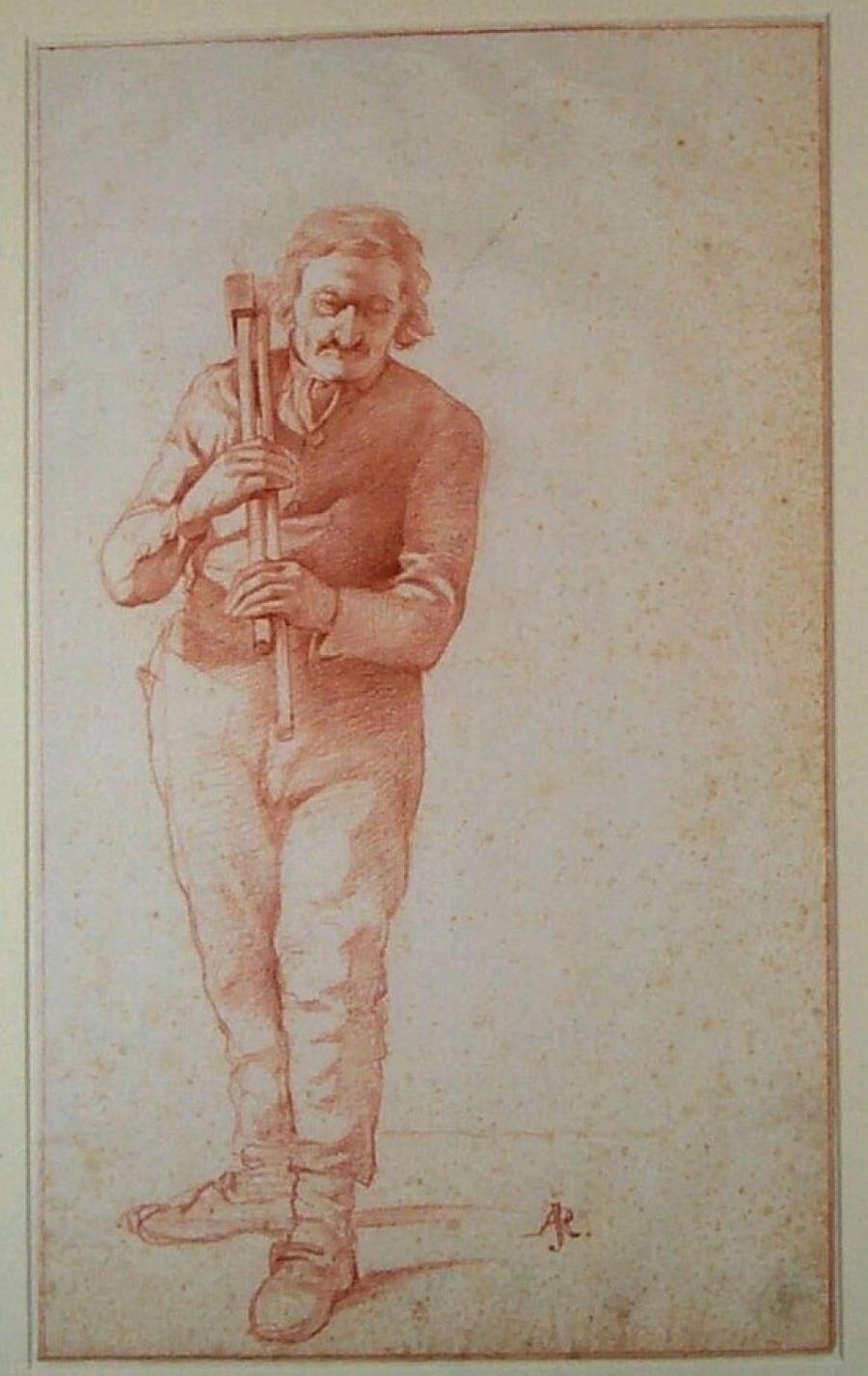 A 'Stand', Study of a Standing Man with a Hammer on His Shoulder (Drawing Society Without Law or Spell, Amsterdam).