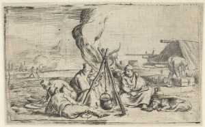 five-soldiers-at-a-watch-fire